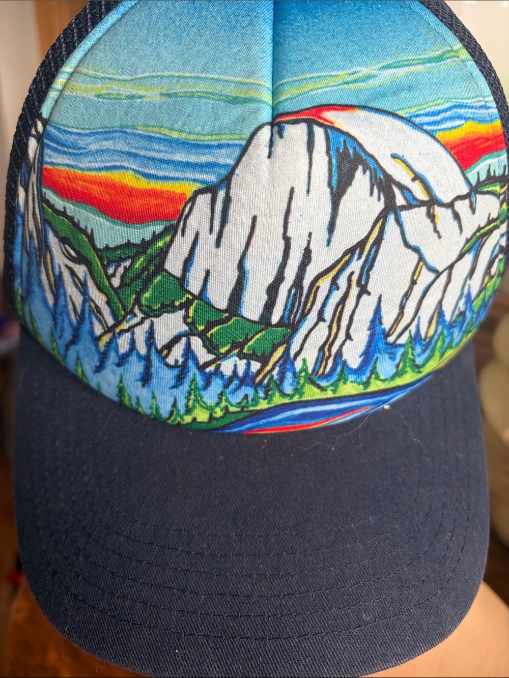 Sun Day Afternoons Black Trucker Hat with Yellow Logo